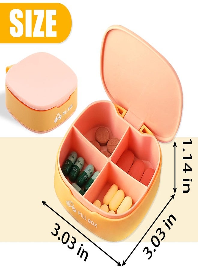 INVODA Pill Organizer 3PCS Weekly Pill Case for Purse Pill Container 4 Compartment Portable Travel Pill Box for Pills Vitamin Fish Oil - Image 2